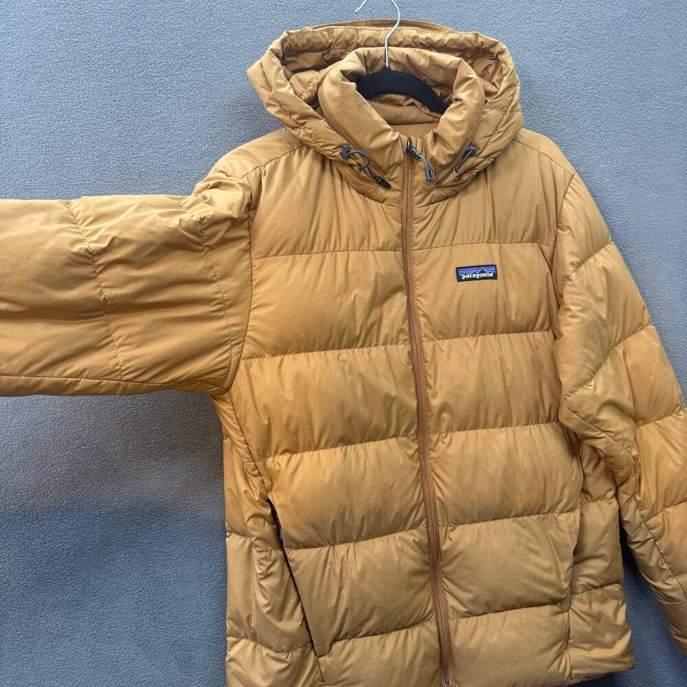 Patagonia Mens Silent Down Jacket 27930 Nest Brown Small Hidden Hood Full Zip - Picture 3 of 16